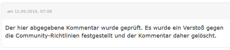 unerwuenshter Kommentar